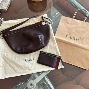 Clare V Grande Fanny and Wallet Bordeaux